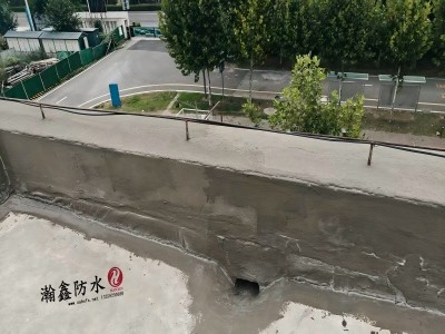 沣东办公楼女儿墙漏水，卷材缝里长满芦根草，根把防水扎穿了(图4)